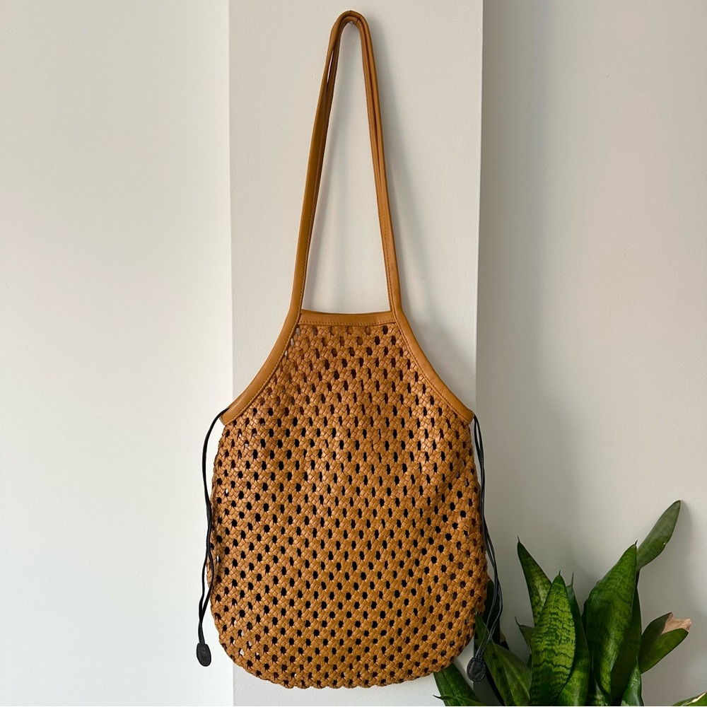 Woven Leather Tote Bag